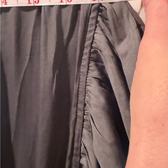 Chic Gray Ruffle Midi Dress - Picture 6 of 6